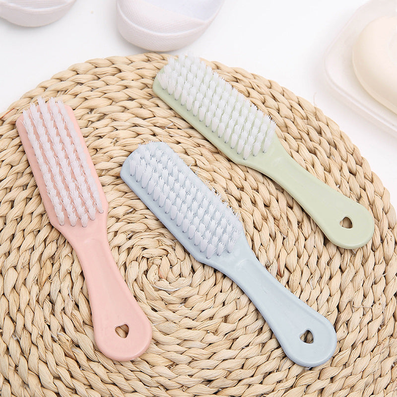 Long Handle Shoe Cleaning Brush, Heavy-Duty Stiff Bristle Scrub Brush, Multi-Purpose Plastic Laundry Brush, Household Cleaning Brush for Shoes, Clothes, Bathroom & Kitchen