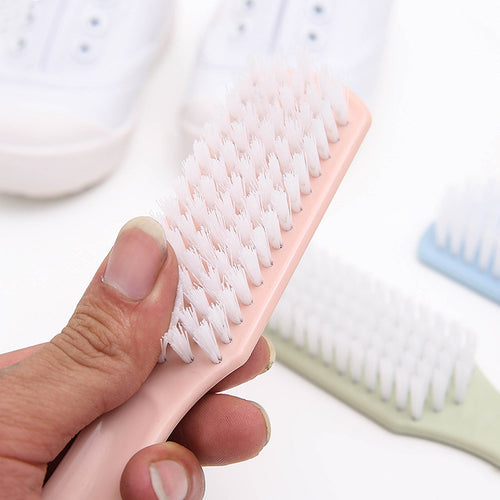 Long Handle Shoe Cleaning Brush, Heavy-Duty Stiff Bristle Scrub Brush, Multi-Purpose Plastic Laundry Brush, Household Cleaning Brush for Shoes, Clothes, Bathroom & Kitchen
